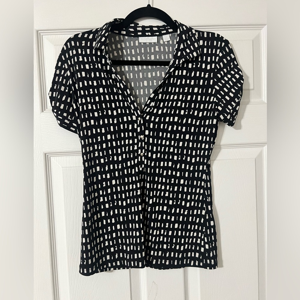 NY&C Black and White Sleeveless Top